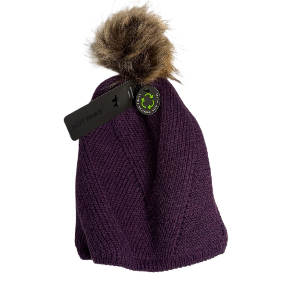 NWT Purple Pom Pom Beanie